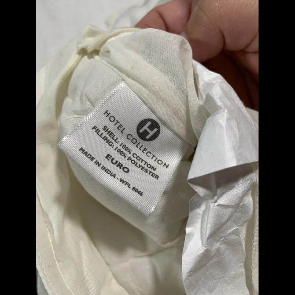 NIB Hotel Collection‎ Linen Fog Quilted (1) European Sham Pillow Case